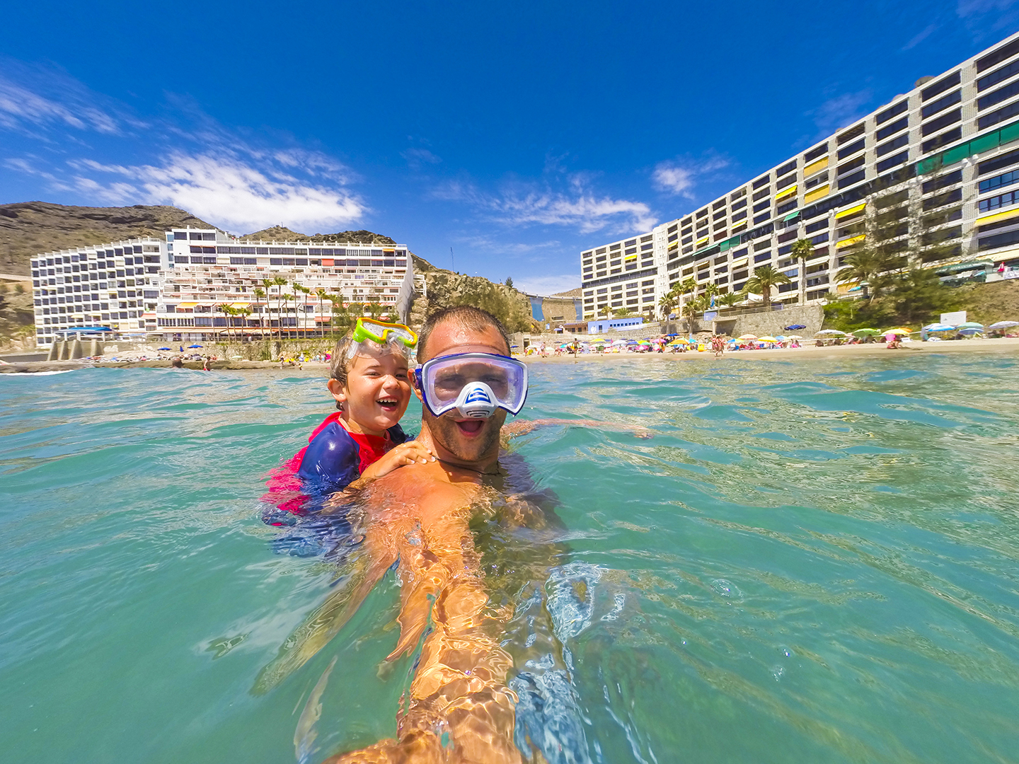 Swimming selfie at Patalavaca beach in Gran Canaria